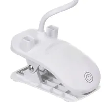 FORZA Лампа настольная, 16 LED, питание USB, с зажимом, кабель 1.5м, 1200Lux, аккум.1200мАч, белая (476-362)